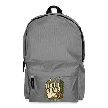Nature Journaling - Touch Grass Take Notes - Rucksack - Mittelgrau - Vorne