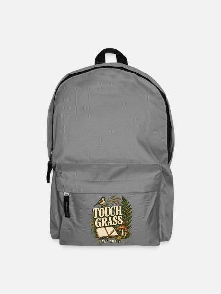 Nature Journaling - Touch Grass Take Notes - Rucksack - Mittelgrau