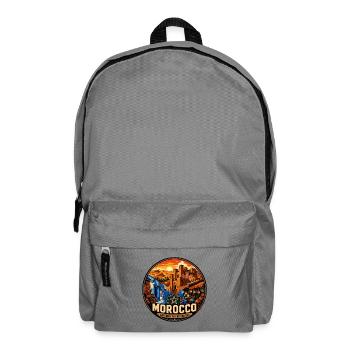 Marokko Sahara Vintage-Reiseemblem - Rucksack - Mittelgrau - Vorne