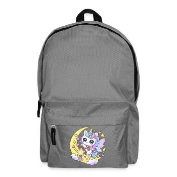 Pastell-Mondeinhorn auf Halbmond - Rucksack - Mittelgrau - Vorne