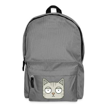 Lustige, wenig amüsierte graue Katze - Rucksack - Mittelgrau - Vorne