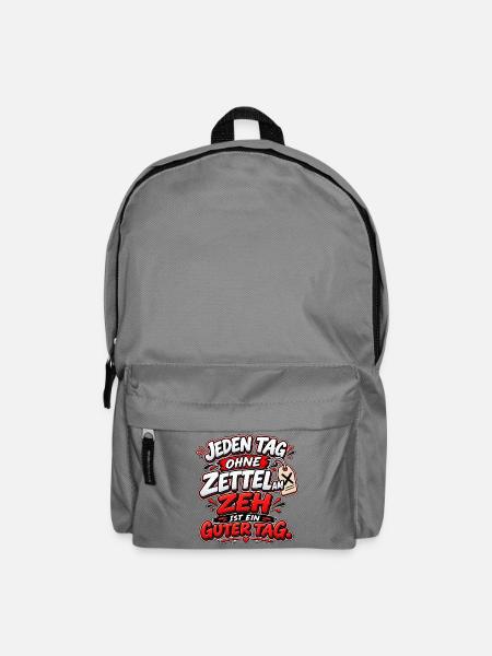Jeden Tag Ohne Zettel am Zeh - Rucksack - Mittelgrau