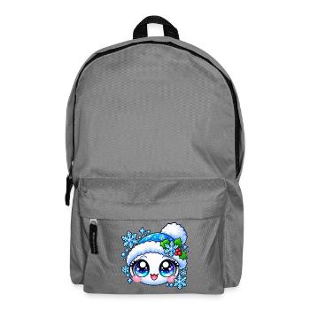 Kawaii Winter: Blaue Splitter und Stechpalme - Rucksack - Mittelgrau - Vorne
