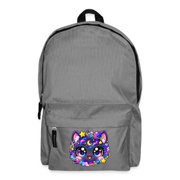 Sternenpastell-Galaktische Katze - Rucksack - Mittelgrau - Vorne