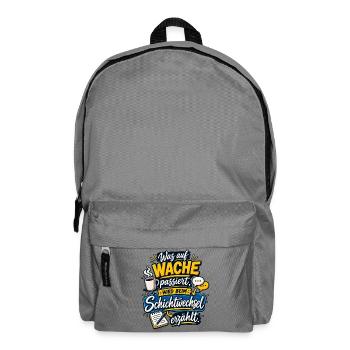 Wache Schichtwechsel Geschichten - Rucksack - Mittelgrau - Vorne
