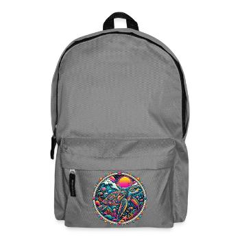 Psychedelische Meeresschildkröte - Rucksack - Mittelgrau - Vorne