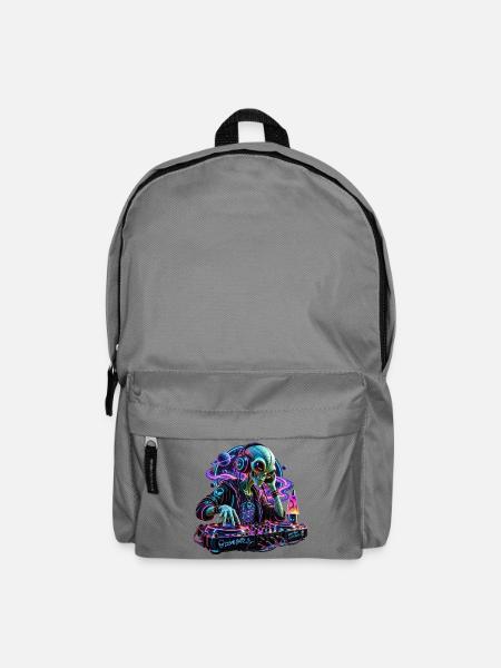 Kosmischer Alien DJ - Rucksack - Mittelgrau