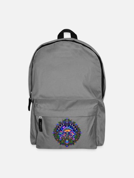 Kosmisches Pilz Mandala - Rucksack - Mittelgrau