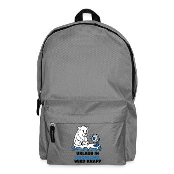 Urlaub in Grönland wird knapp – Eisbär T-Shirt - Rucksack - Mittelgrau - Vorne