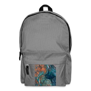 Türkismarmor und abstraktes Kupfer - Rucksack - Mittelgrau - Vorne
