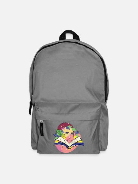 Abstraktes Buch Lesen & Lernen Kunst Design - Rucksack - Mittelgrau