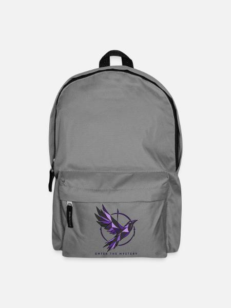Lila Geometrisch (Rückseitenformat) - Rucksack - Mittelgrau