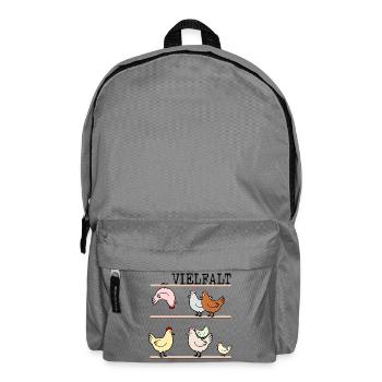 Demokratie Hühnerstall Vielfalt - Rucksack - Mittelgrau - Vorne