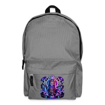 Kosmische Katze – Mystisches Galaxie Design - Rucksack - Mittelgrau - Vorne