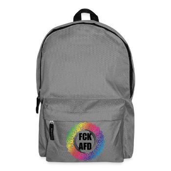 FCK AFD Regenbogen Mandala - Bunt statt Braun - Rucksack - Mittelgrau - Vorne