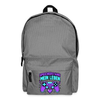 Speicherstand mein Leben Retro Gamer Controller - Rucksack - Mittelgrau - Vorne