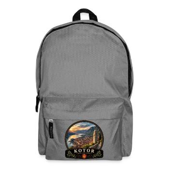 Kotor Montenegro Altstadt Bucht Urlaub Vintage - Rucksack - Mittelgrau - Vorne