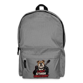Laut stark ungezähmt Bulldogge Rocker Design - Rucksack - Mittelgrau - Vorne