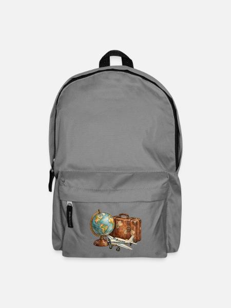 Vintage Reiseglobe Koffer - Rucksack - Mittelgrau