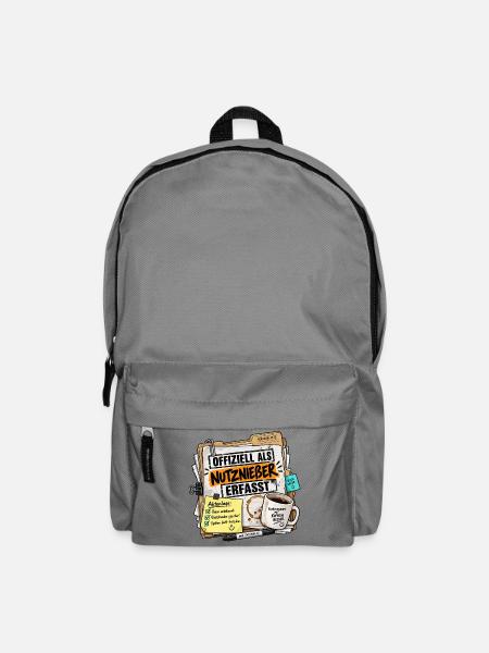 Offiziell Als Nutznießer Erfasst Poster - Rucksack - Mittelgrau