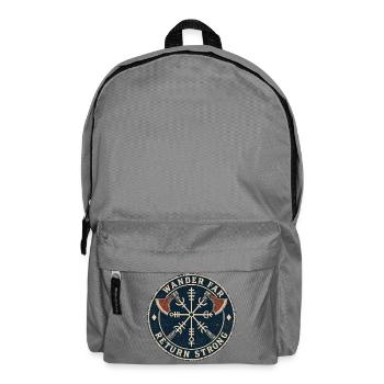 Wander Far, Return Strong — Kreissiegel - Rucksack - Mittelgrau - Vorne