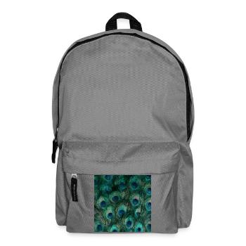 Smaragdgrüne Pfauenfedern - Rucksack - Mittelgrau - Vorne