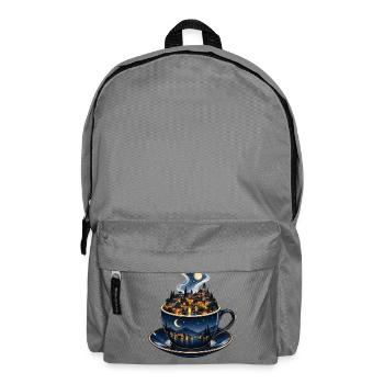 Mondbeschienene Stadtlandschaft Teetasse - Rucksack - Mittelgrau - Vorne