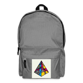 Abstrakte bunte Pyramide - Rucksack - Mittelgrau - Vorne