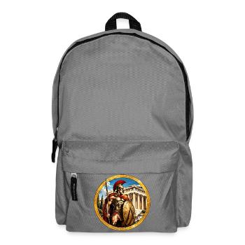 Spartanischer Krieger vor Tempel - Rucksack - Mittelgrau - Vorne