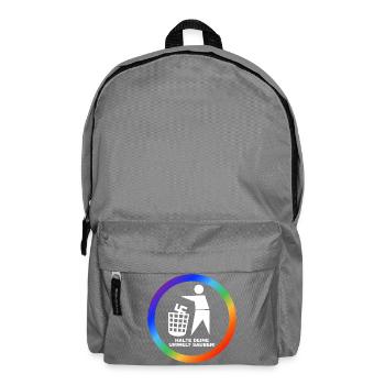 Gegen Rechts - Halte deine Umwelt sauber - FCK NZS - Rucksack - Mittelgrau - Vorne