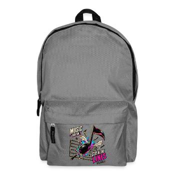 Lustiges Musikgeschenk – Musik bleibt nicht in den Linien - Rucksack - Mittelgrau - Vorne