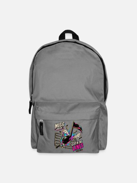 Lustiges Musikgeschenk – Musik bleibt nicht in den Linien - Rucksack - Mittelgrau