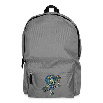 Cartoon-Zombie-Cheerleader mit tanzenden blauen Haaren - Rucksack - Mittelgrau - Vorne