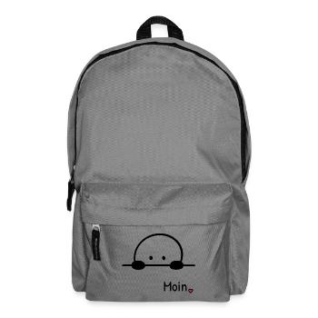 Moin. | Kleine Guckfigur mit Herz regionaler Gruss - Rucksack - Mittelgrau - Vorne