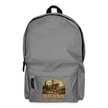 Trailreiten – Retro-Vintage-Reiten - Rucksack - Mittelgrau - Vorne