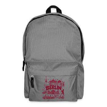 Berlin - Hauptstadt mit Sehenswürdigkeiten - Rucksack - Mittelgrau - Vorne