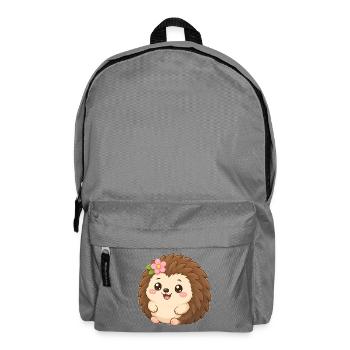 Hedgehog Flower Friend – Igel mit Blume - Rucksack - Mittelgrau - Vorne