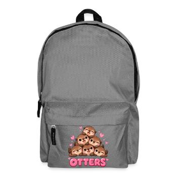 Süße Otter Freunde Cartoon - Rucksack - Mittelgrau - Vorne