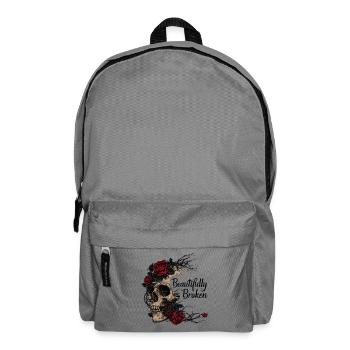 Rosen Skull: Beautifully Broken - Rucksack - Mittelgrau - Vorne