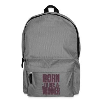 Born To Be A Winner Gewinner Motivation Spruch - Rucksack - Mittelgrau - Vorne