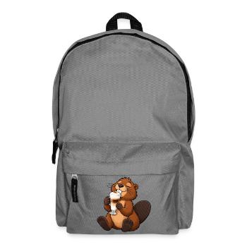Biber mit Latte Macchiato - Rucksack - Mittelgrau - Vorne