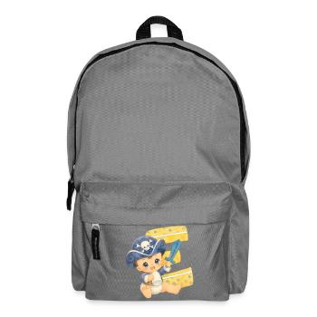 E - Buchstabe: Kleiner Piratenkapitän Baby - Rucksack - Mittelgrau - Vorne