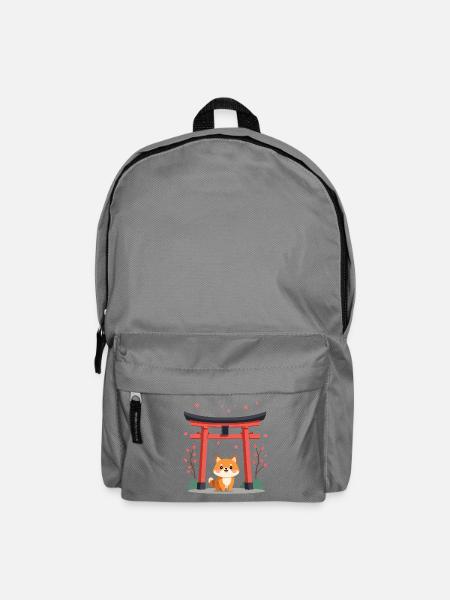 Cute Shiba Dog Cherry Blossom - Rucksack - Mittelgrau