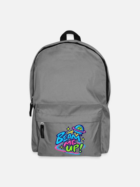 Beam Me Up – Alien UFO Retro Neon - Rucksack - Mittelgrau