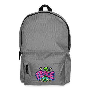 Peace Alien – Retro Neon Friedenszeichen - Rucksack - Mittelgrau - Vorne