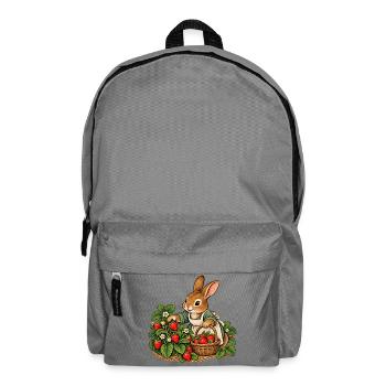 Hase bei der Erdbeerernte - Rucksack - Mittelgrau - Vorne