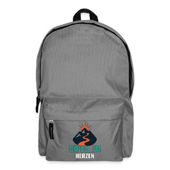 Gipfel im Herzen. – Minimalistische Gipfelmotive. - Rucksack - Mittelgrau - Vorne