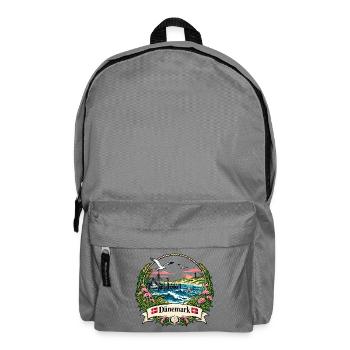 Dänemark Küstenlogo mit Möwen - Rucksack - Mittelgrau - Vorne