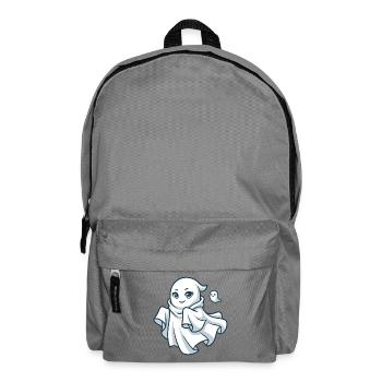 Süße Cartoon-Geisterfigur mit einem freundlichen Lächeln - Rucksack - Mittelgrau - Vorne