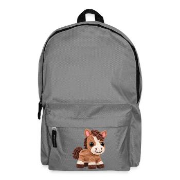 Häkelpferd Kuschelpony - Rucksack - Mittelgrau - Vorne